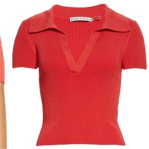 Red Alice + Olivia collared shirt